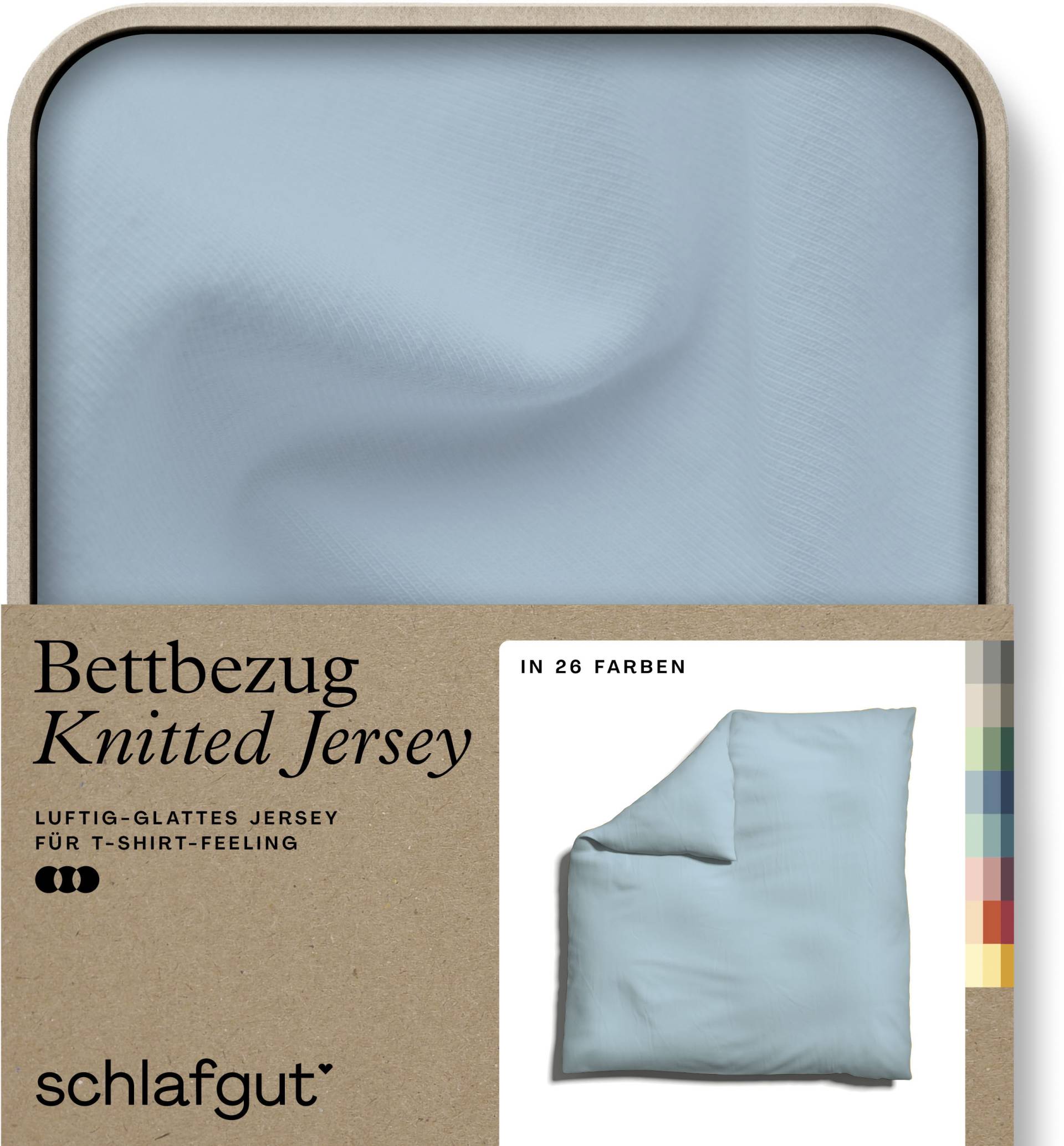 Schlafgut Bettbezug "Knitted Jersey uni, aus Bio-Baumwolle mit Elasthan, Reißverschluss" bügelfrei, Mix & Match Bettwäsche: passender Kissenbezug erhältlich von Schlafgut