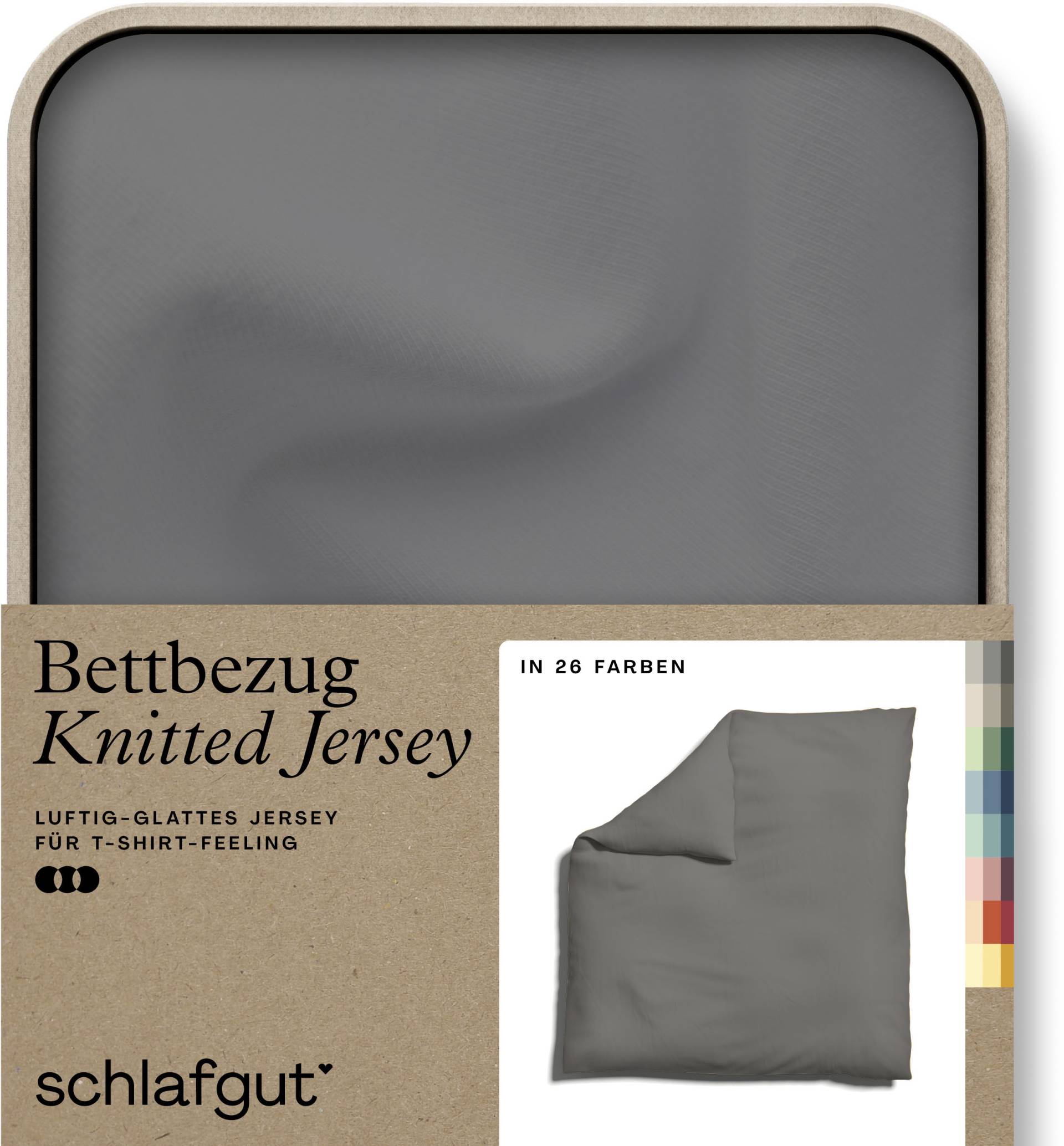 Schlafgut Bettbezug "Knitted Jersey uni, aus Bio-Baumwolle mit Elasthan, Reißverschluss" bügelfrei, Mix & Match Bettwäsche: passender Kissenbezug erhältlich von Schlafgut