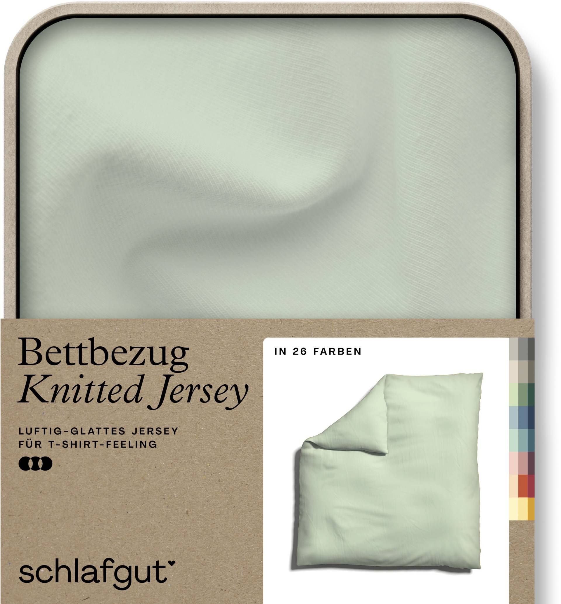 Schlafgut Bettbezug "Knitted Jersey uni, aus Bio-Baumwolle mit Elasthan, Reißverschluss" bügelfrei, Mix & Match Bettwäsche: passender Kissenbezug erhältlich von Schlafgut