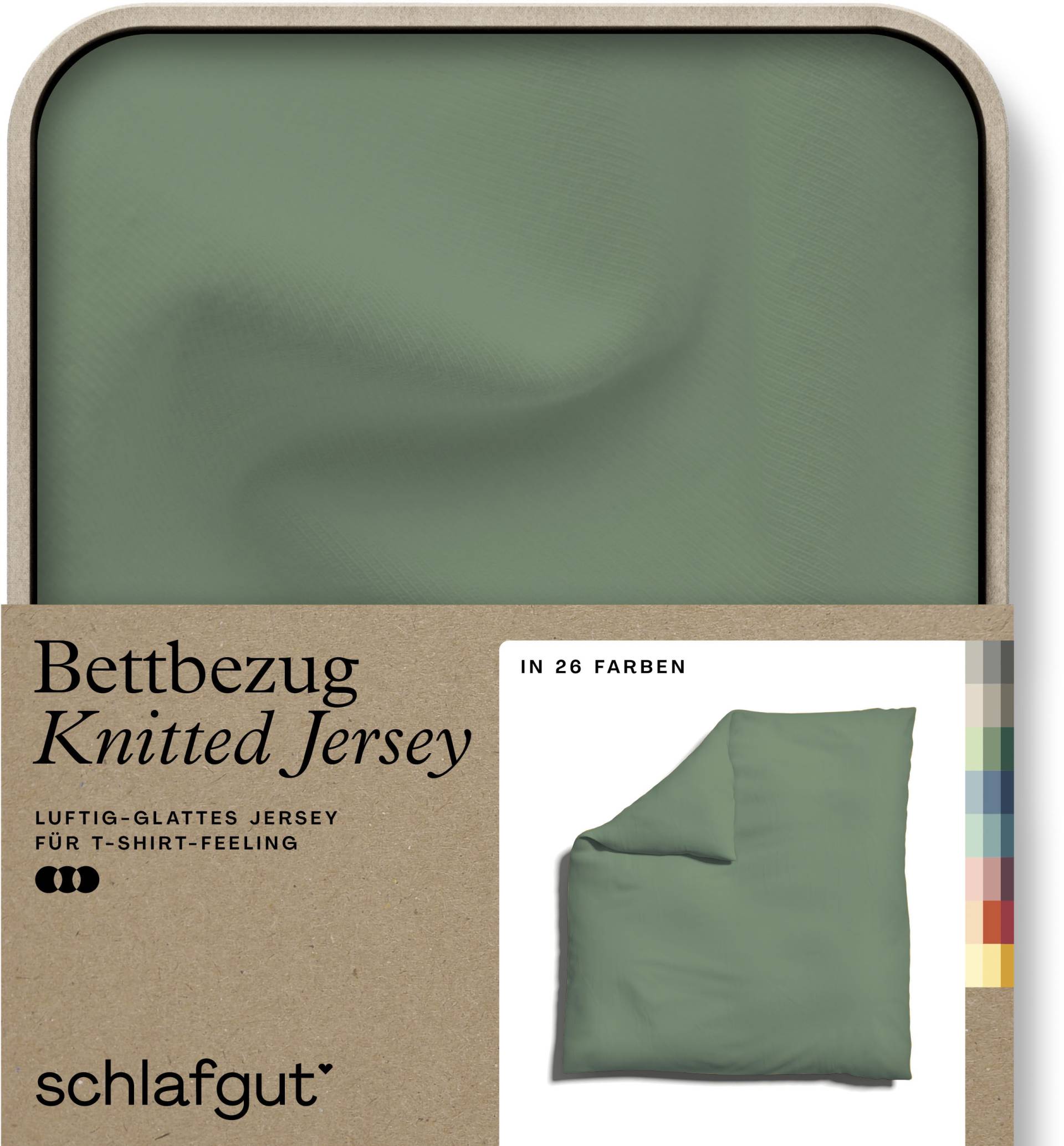 Schlafgut Bettbezug "Knitted Jersey uni, aus Bio-Baumwolle mit Elasthan, Reißverschluss" bügelfrei, Mix & Match Bettwäsche: passender Kissenbezug erhältlich von Schlafgut