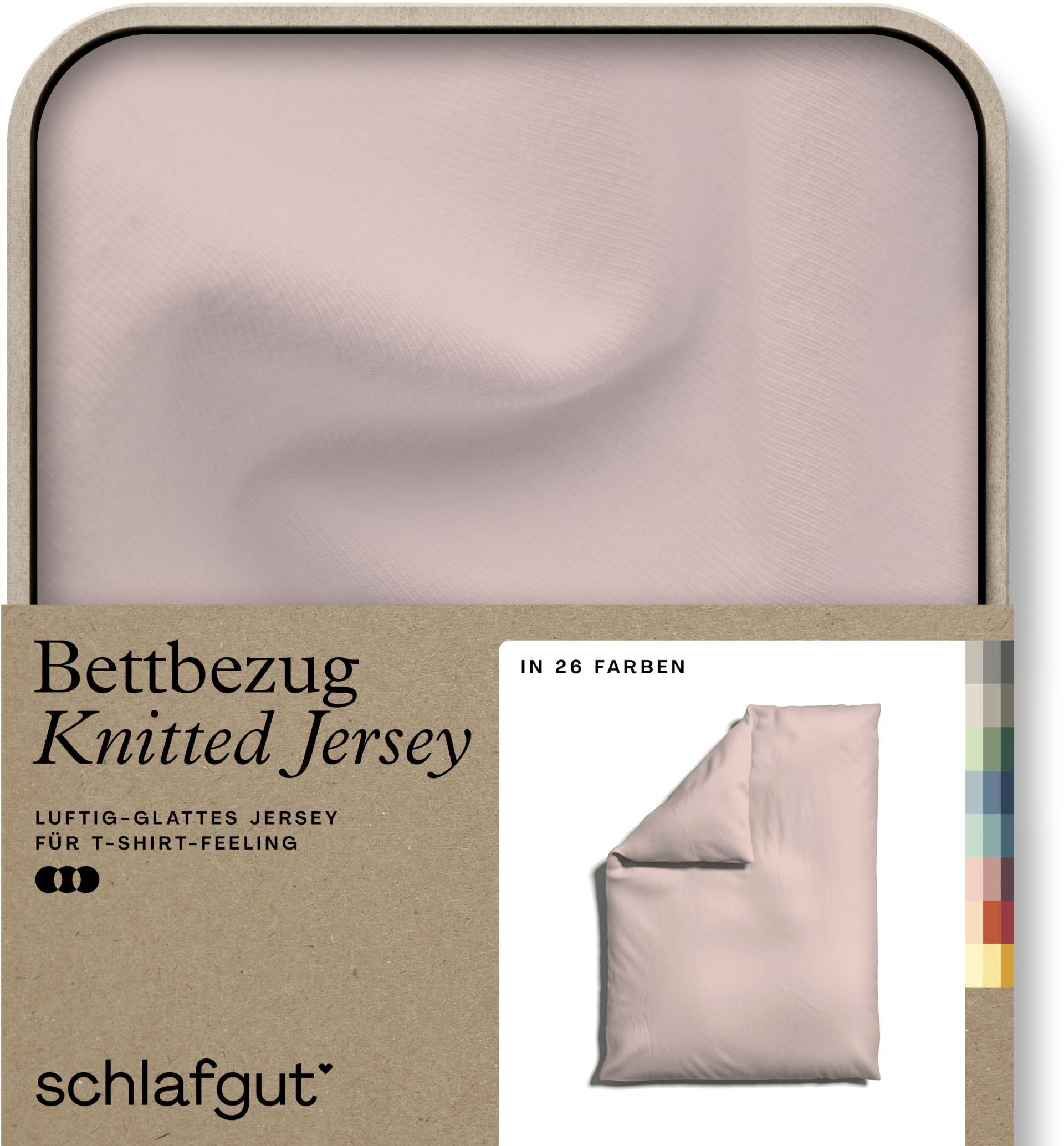 Schlafgut Bettbezug "Knitted Jersey uni, aus Bio-Baumwolle mit Elasthan, Reißverschluss" bügelfrei, Mix & Match Bettwäsche: passender Kissenbezug erhältlich von Schlafgut