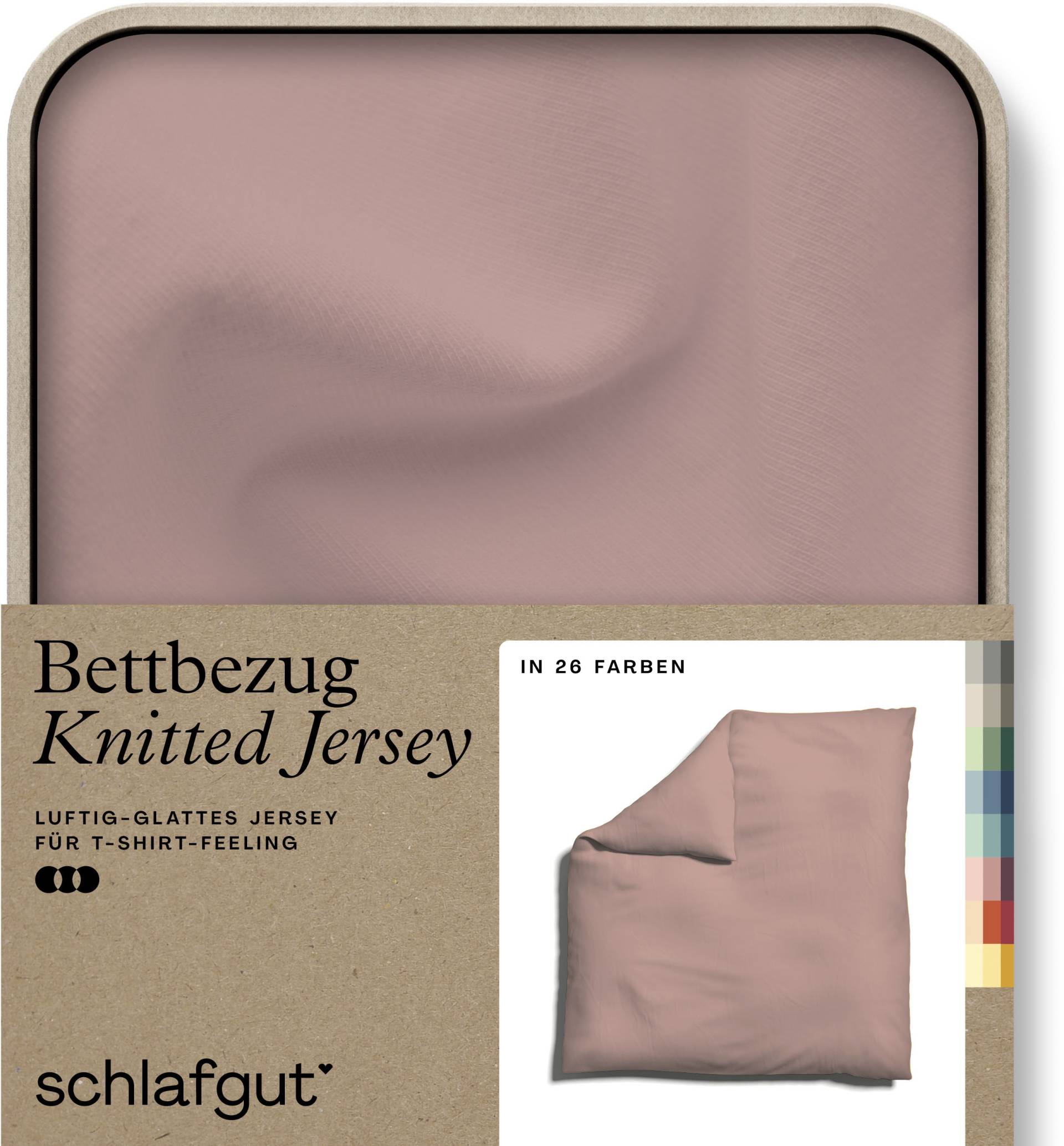 Schlafgut Bettbezug "Knitted Jersey uni, aus Bio-Baumwolle mit Elasthan, Reißverschluss" bügelfrei, Mix & Match Bettwäsche: passender Kissenbezug erhältlich von Schlafgut
