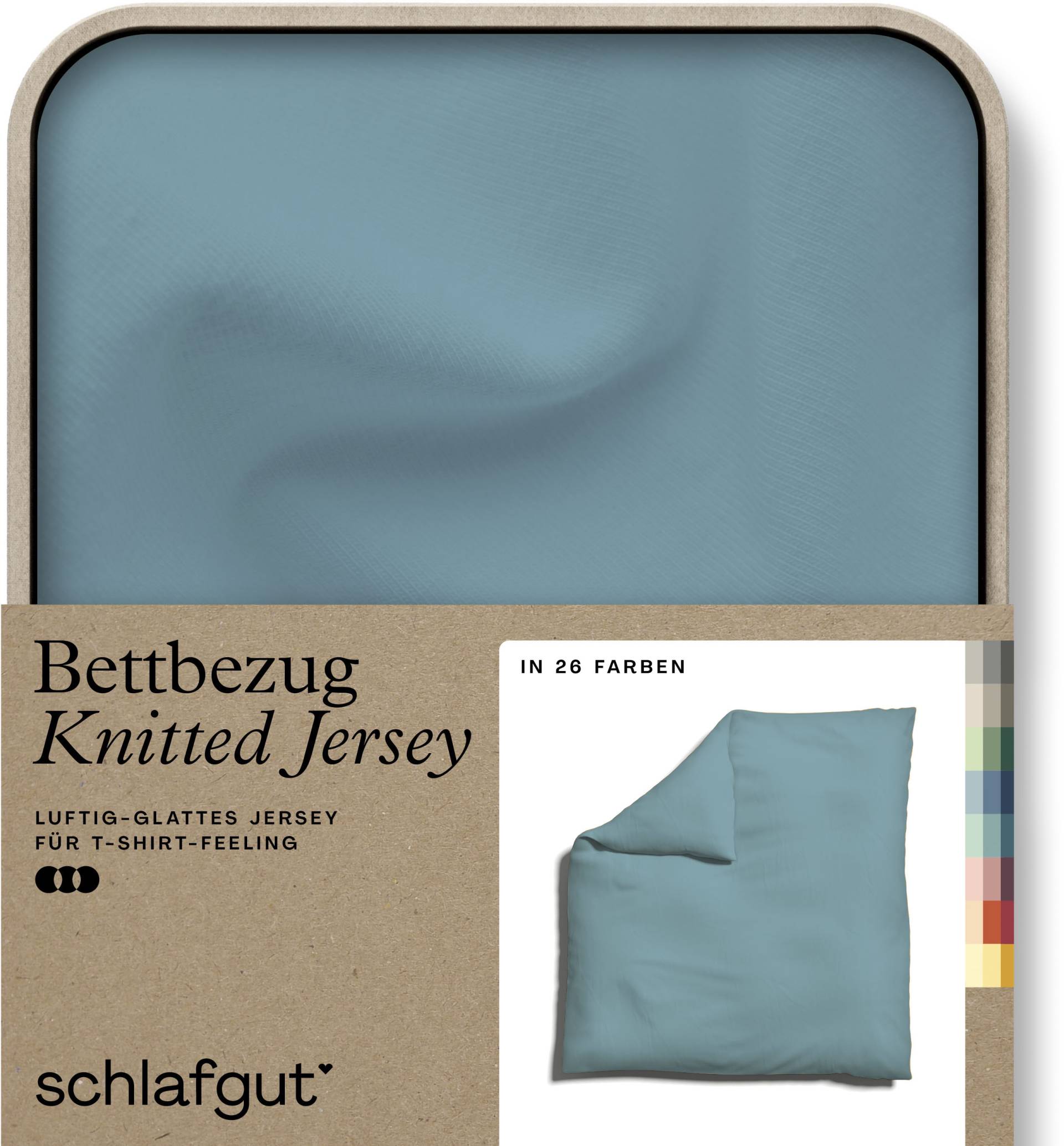 Schlafgut Bettbezug "Knitted Jersey uni, aus Bio-Baumwolle mit Elasthan, Reißverschluss" bügelfrei, Mix & Match Bettwäsche: passender Kissenbezug erhältlich von Schlafgut
