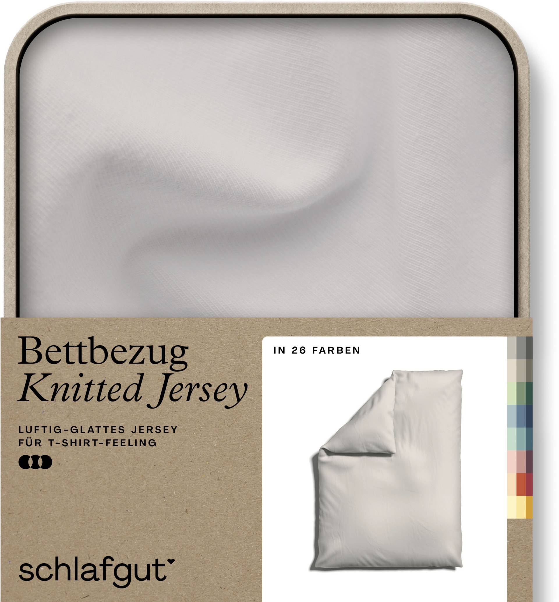 Schlafgut Bettbezug "Knitted Jersey uni, aus Bio-Baumwolle mit Elasthan, Reißverschluss" bügelfrei, Mix & Match Bettwäsche: passender Kissenbezug erhältlich von Schlafgut