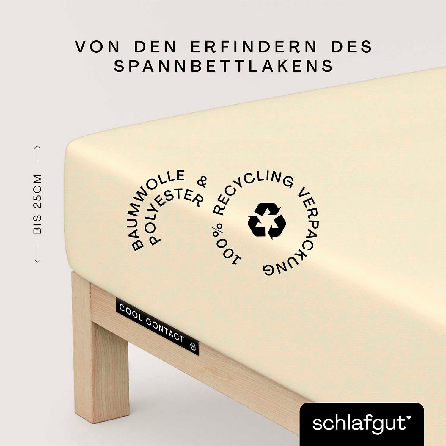 Schlafgut Spannbettlaken "Cool Contact" 100% gekämmte Mikrofaser von Schlafgut