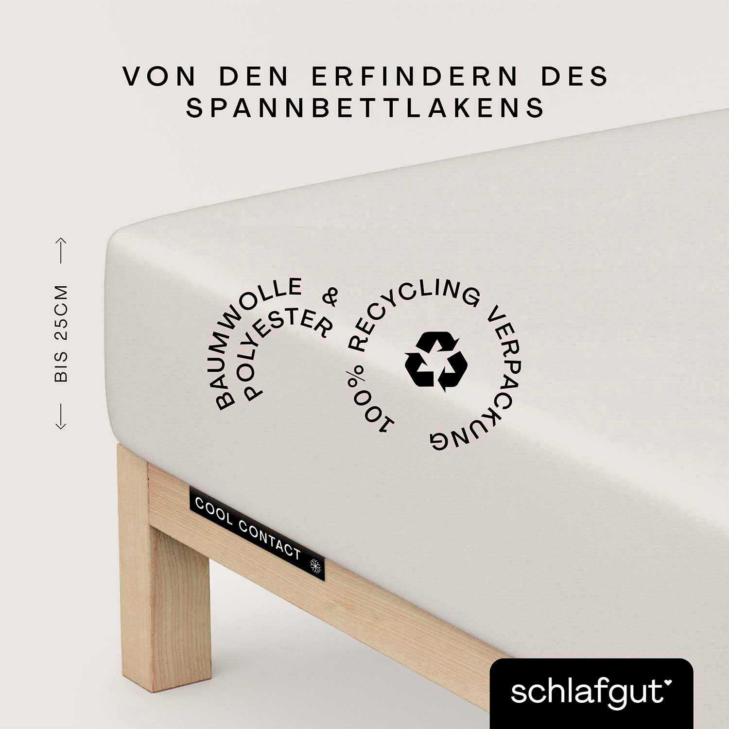 Schlafgut Spannbettlaken "Cool Contact" 100% gekämmte Mikrofaser von Schlafgut
