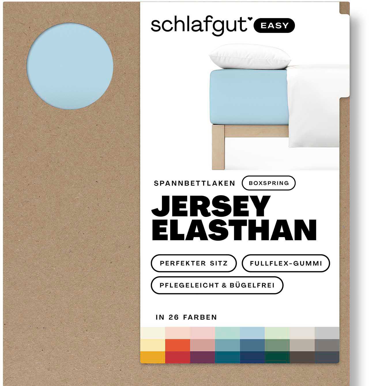 Schlafgut Spannbettlaken "EASY Jersey Elasthan Boxspring" MADE IN GREEN by OEKO-TEX von Schlafgut
