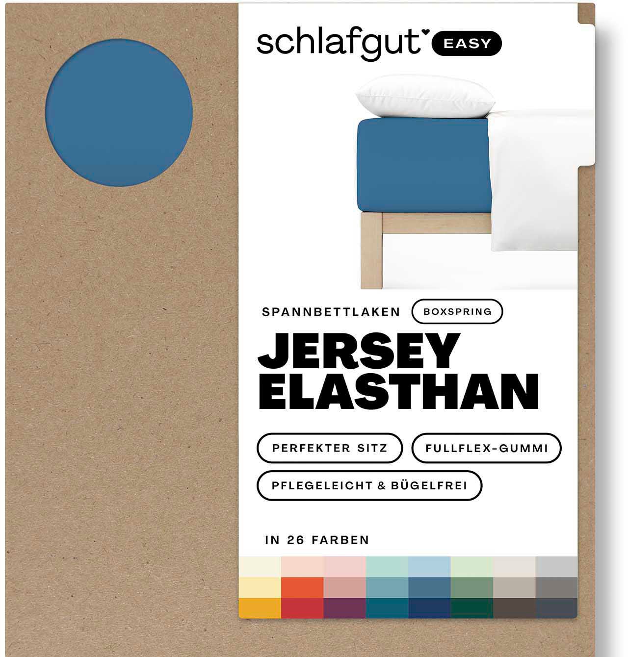 Schlafgut Spannbettlaken "EASY Jersey Elasthan Boxspring" MADE IN GREEN by OEKO-TEX von Schlafgut