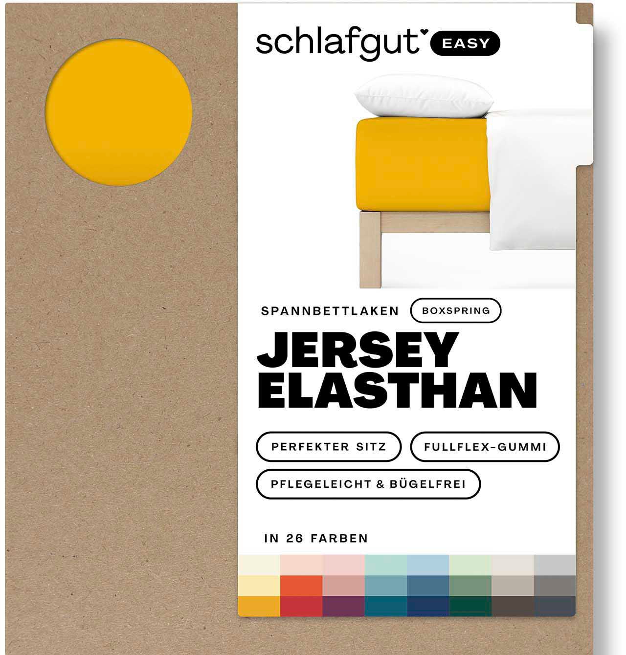 Schlafgut Spannbettlaken "EASY Jersey Elasthan Boxspring" MADE IN GREEN by OEKO-TEX von Schlafgut