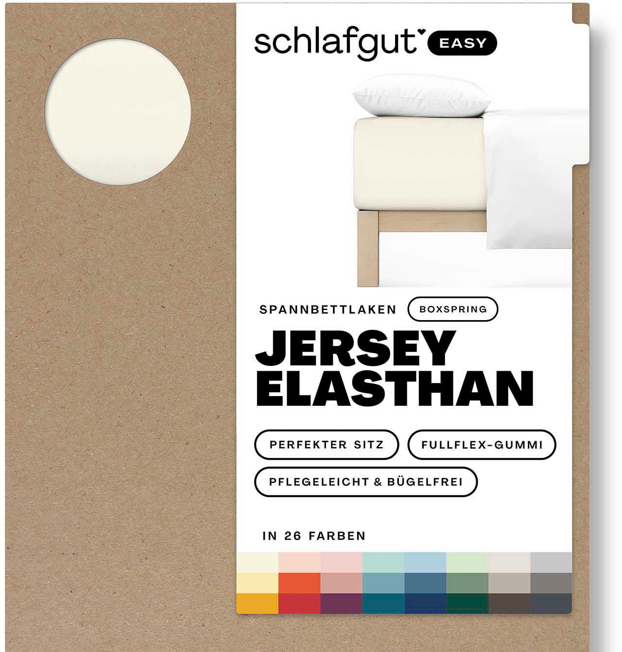 Schlafgut Spannbettlaken "EASY Jersey Elasthan Boxspring" MADE IN GREEN by OEKO-TEX von Schlafgut