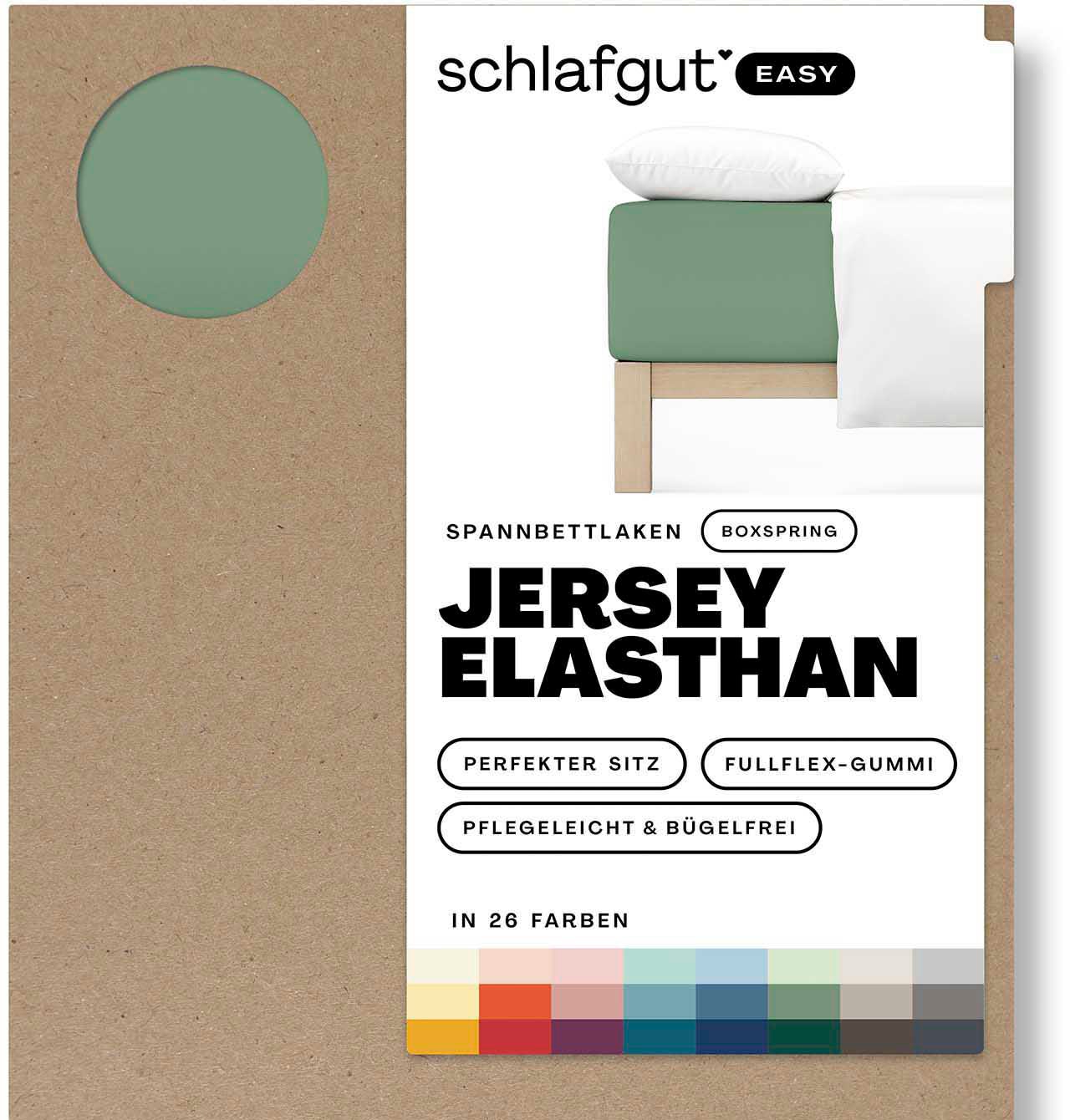 Schlafgut Spannbettlaken "EASY Jersey Elasthan Boxspring" MADE IN GREEN by OEKO-TEX von Schlafgut