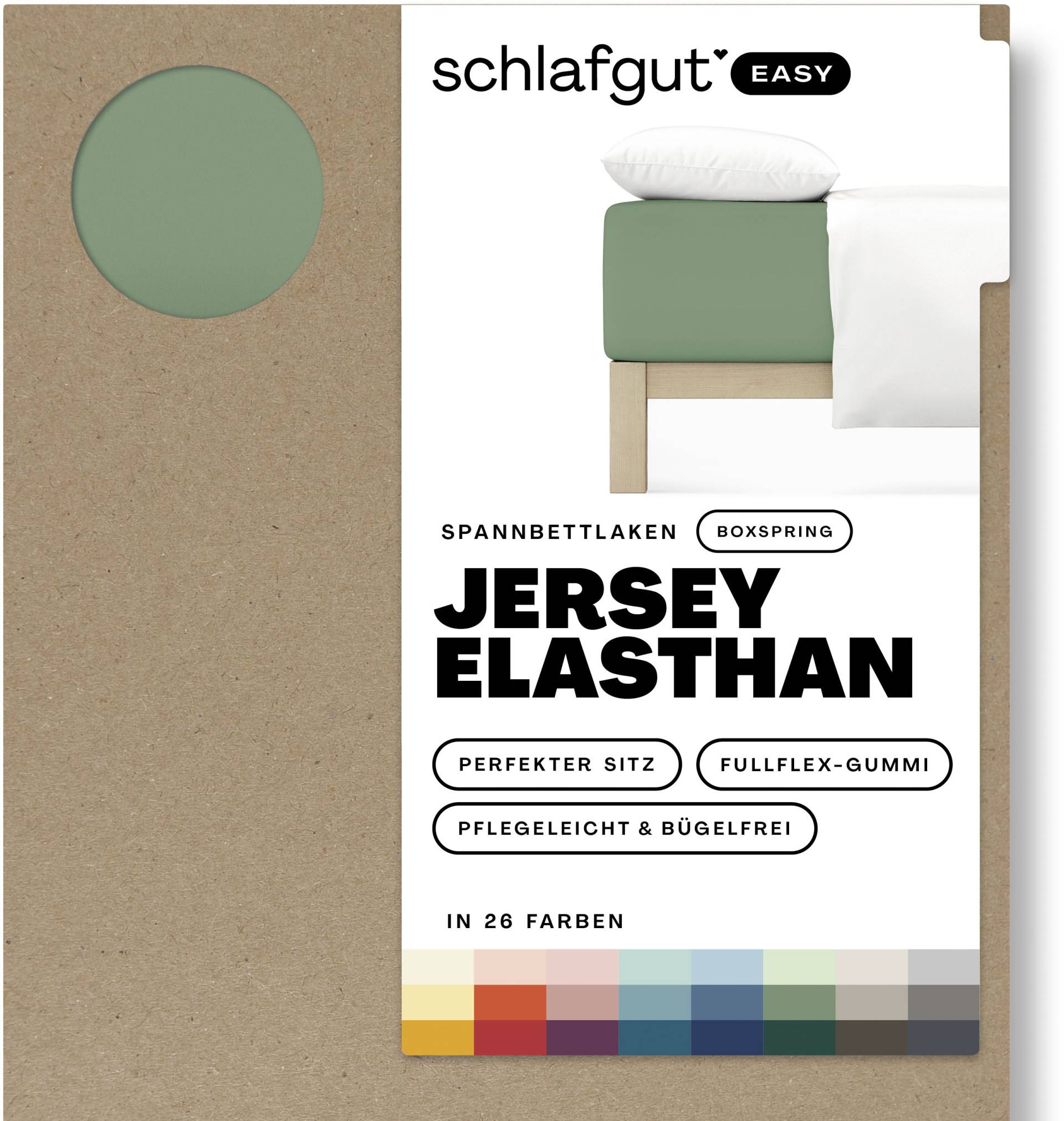 Schlafgut Spannbettlaken "EASY Jersey Elasthan Boxspring" MADE IN GREEN by OEKO-TEX von Schlafgut