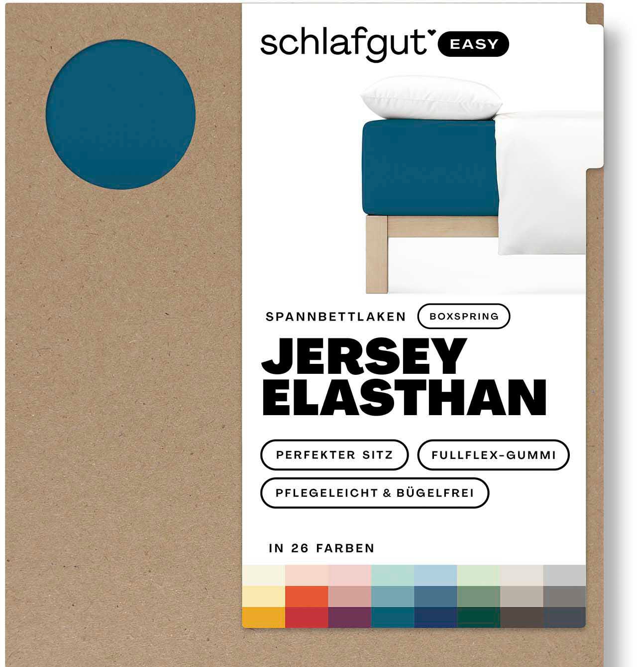 Schlafgut Spannbettlaken "EASY Jersey Elasthan Boxspring" MADE IN GREEN by OEKO-TEX von Schlafgut