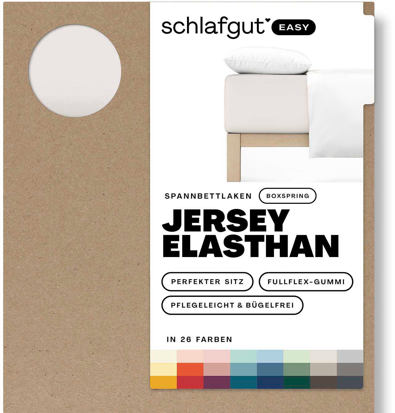 Schlafgut Spannbettlaken "EASY Jersey Elasthan Boxspring" MADE IN GREEN by OEKO-TEX von Schlafgut