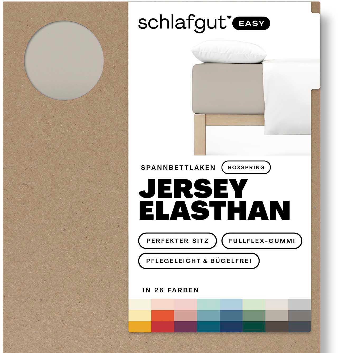 Schlafgut Spannbettlaken "EASY Jersey Elasthan Boxspring" MADE IN GREEN by OEKO-TEX von Schlafgut