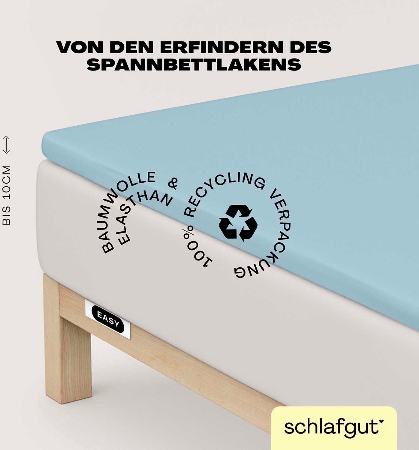 Schlafgut Spannbettlaken "EASY Jersey Elasthan Topper" MADE IN GREEN by OEKO-TEX von Schlafgut