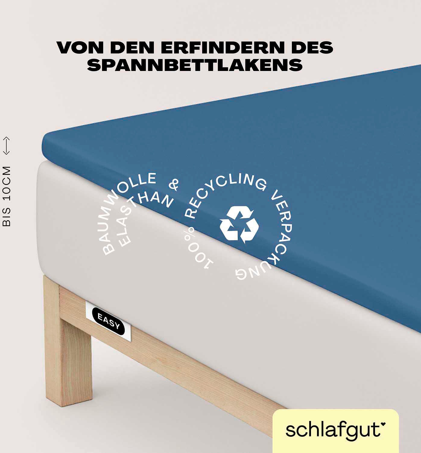 Schlafgut Spannbettlaken "EASY Jersey Elasthan Topper" MADE IN GREEN by OEKO-TEX von Schlafgut