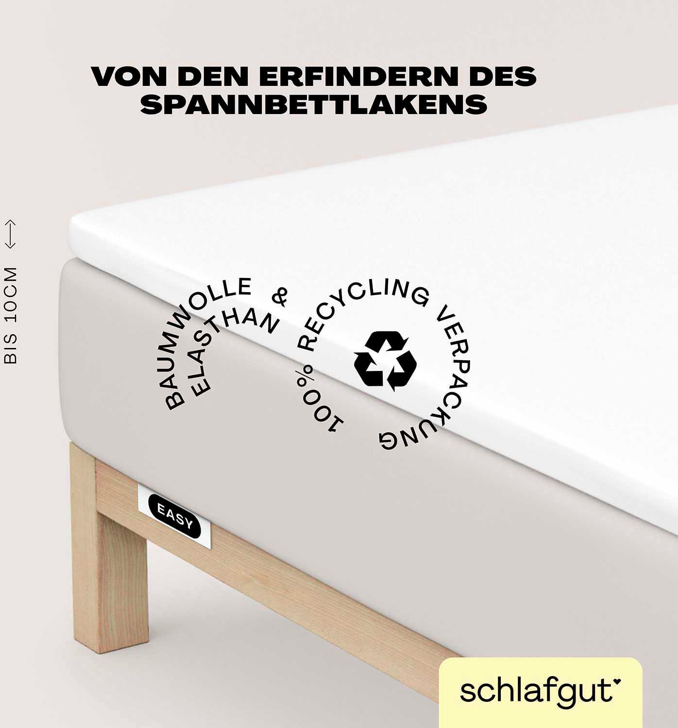 Schlafgut Spannbettlaken "EASY Jersey Elasthan Topper" MADE IN GREEN by OEKO-TEX von Schlafgut