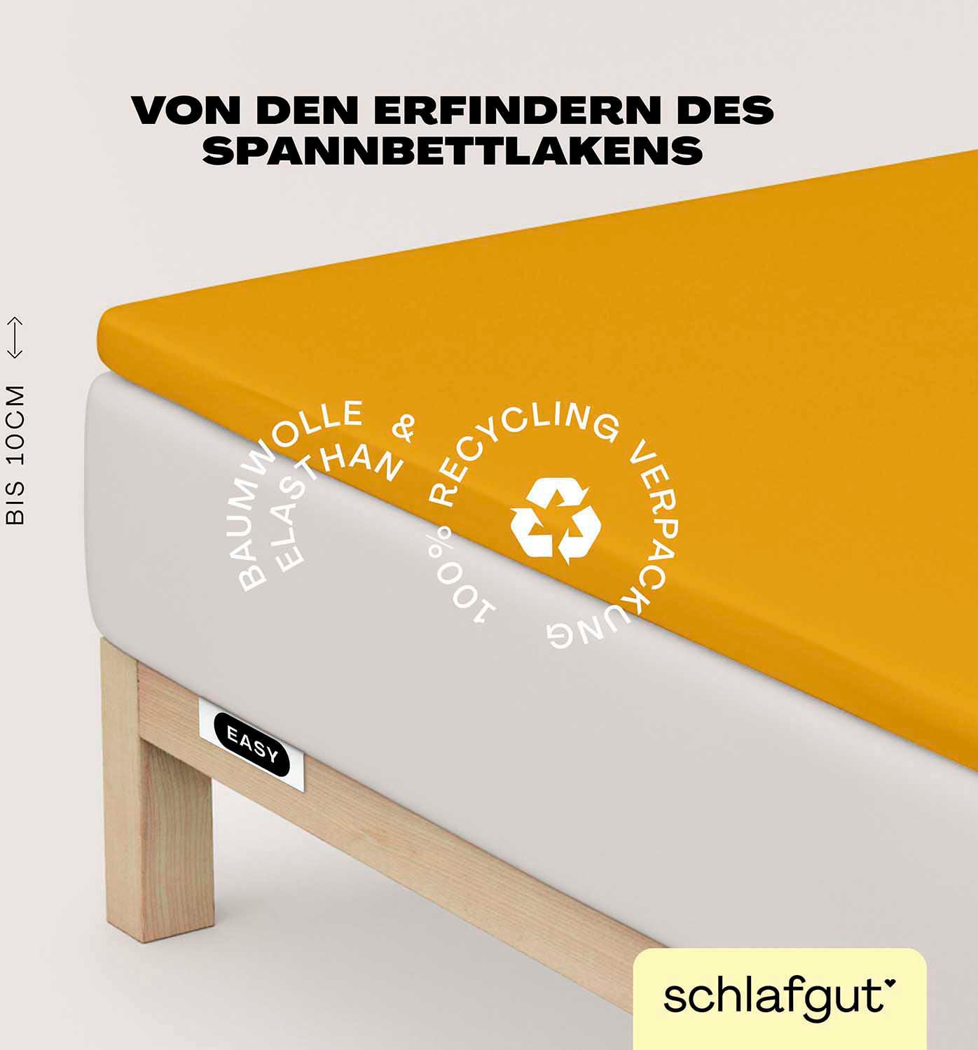 Schlafgut Spannbettlaken "EASY Jersey Elasthan Topper" MADE IN GREEN by OEKO-TEX von Schlafgut