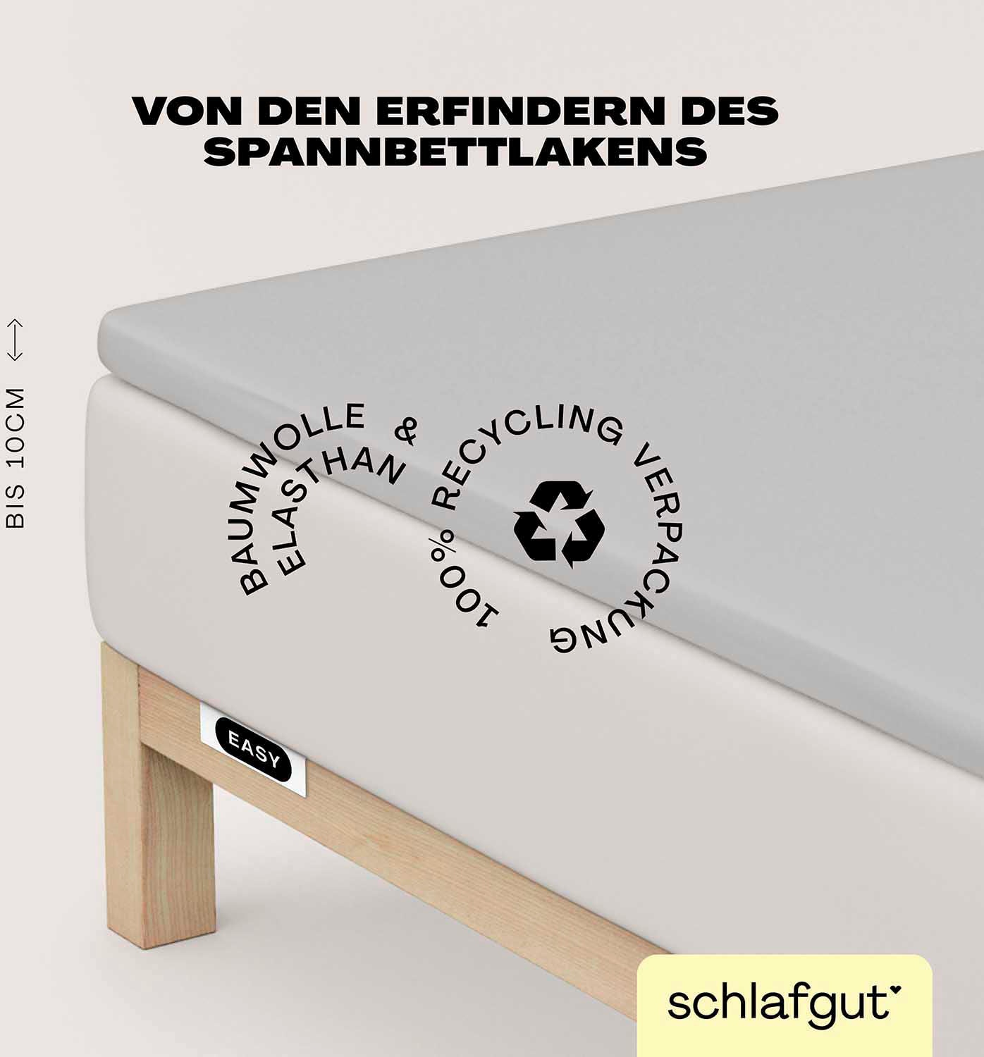 Schlafgut Spannbettlaken "EASY Jersey Elasthan Topper" MADE IN GREEN by OEKO-TEX von Schlafgut