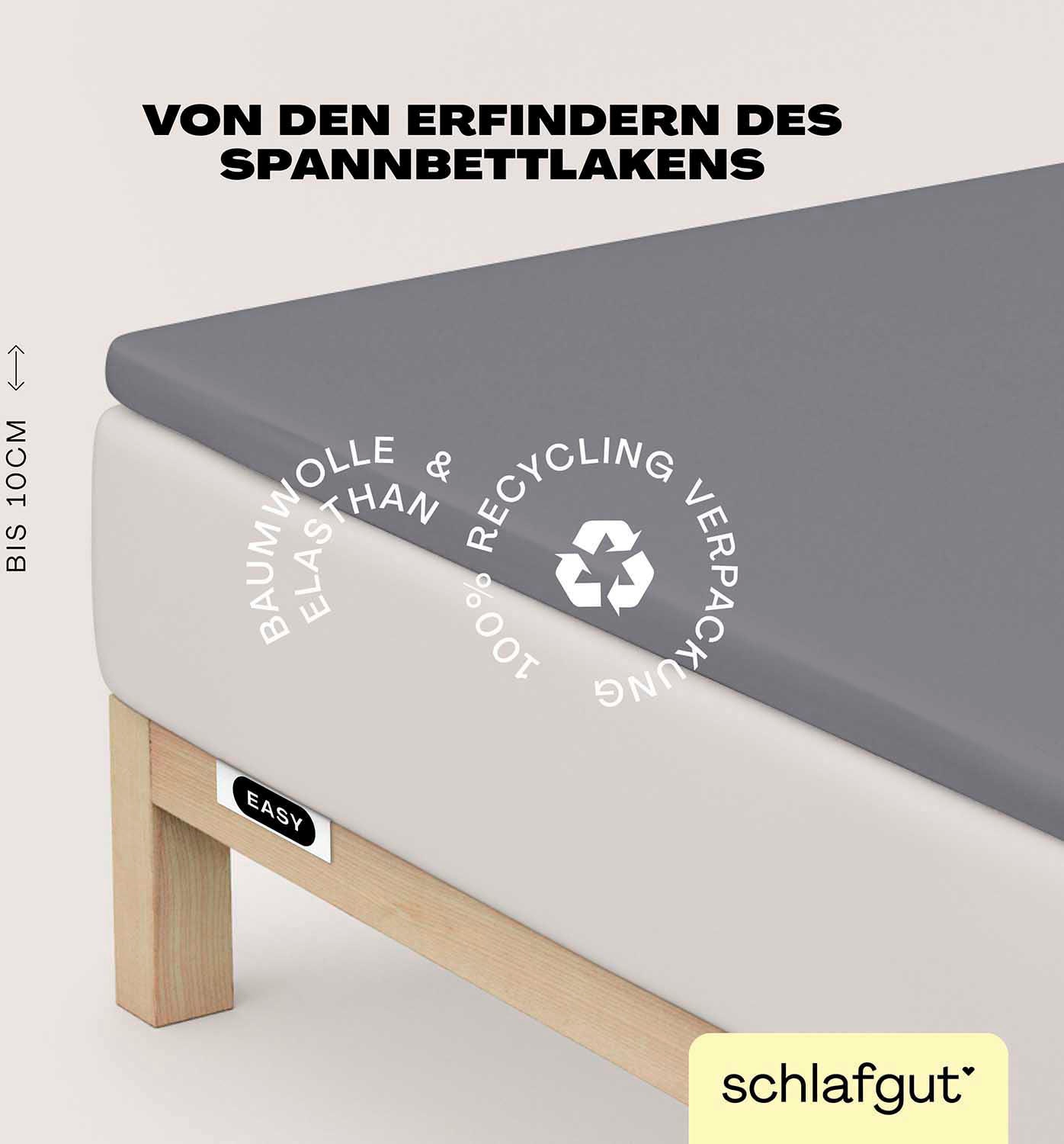Schlafgut Spannbettlaken "EASY Jersey Elasthan Topper" MADE IN GREEN by OEKO-TEX von Schlafgut