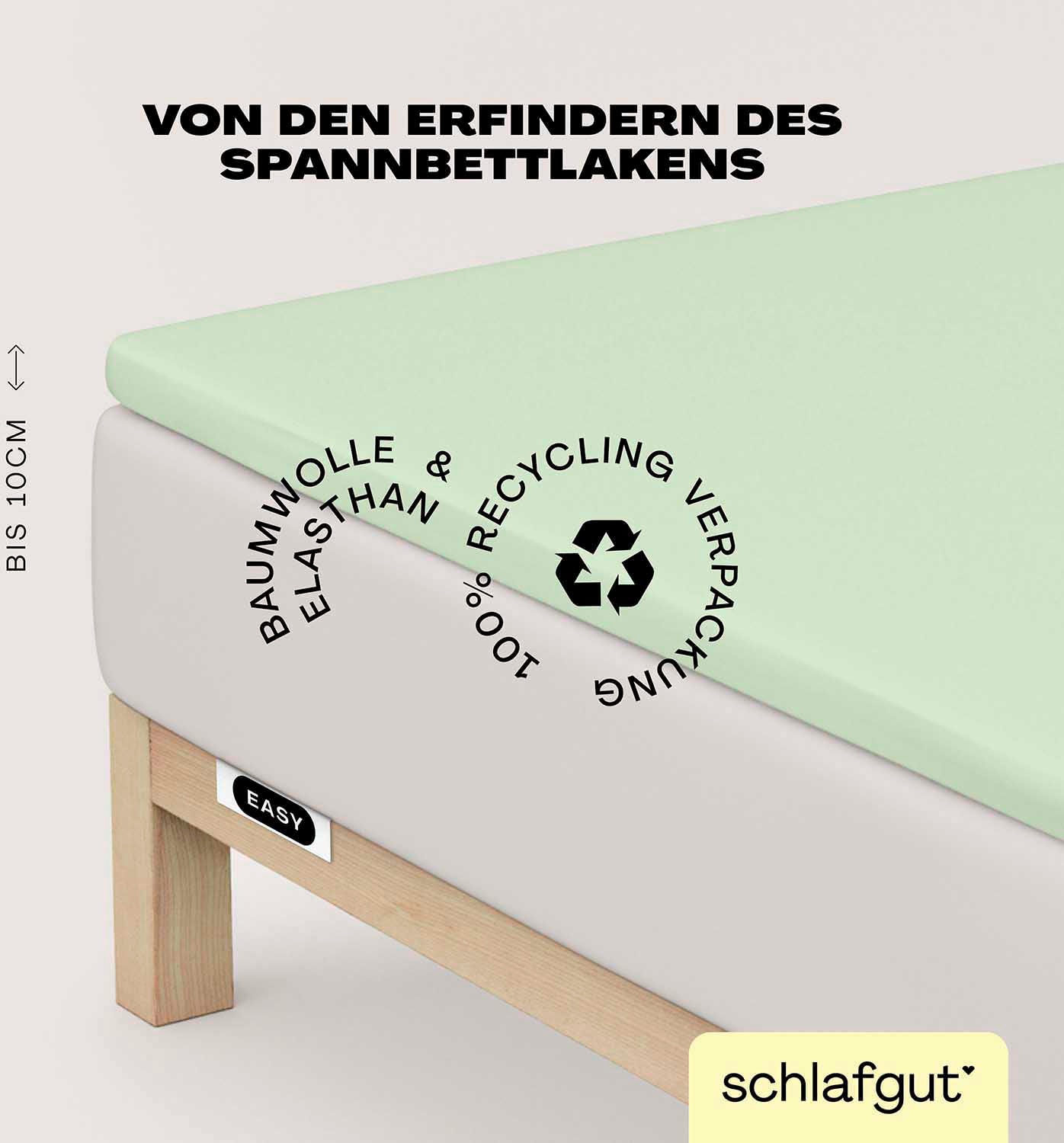 Schlafgut Spannbettlaken "EASY Jersey Elasthan Topper" MADE IN GREEN by OEKO-TEX von Schlafgut