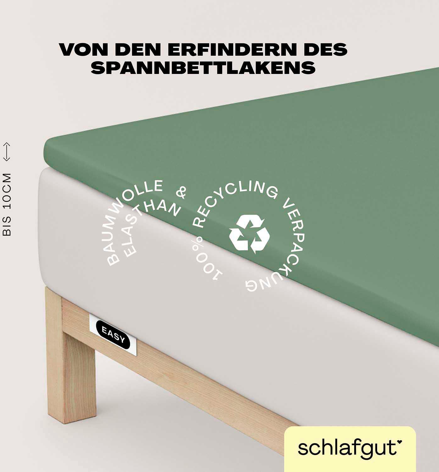 Schlafgut Spannbettlaken "EASY Jersey Elasthan Topper" MADE IN GREEN by OEKO-TEX von Schlafgut