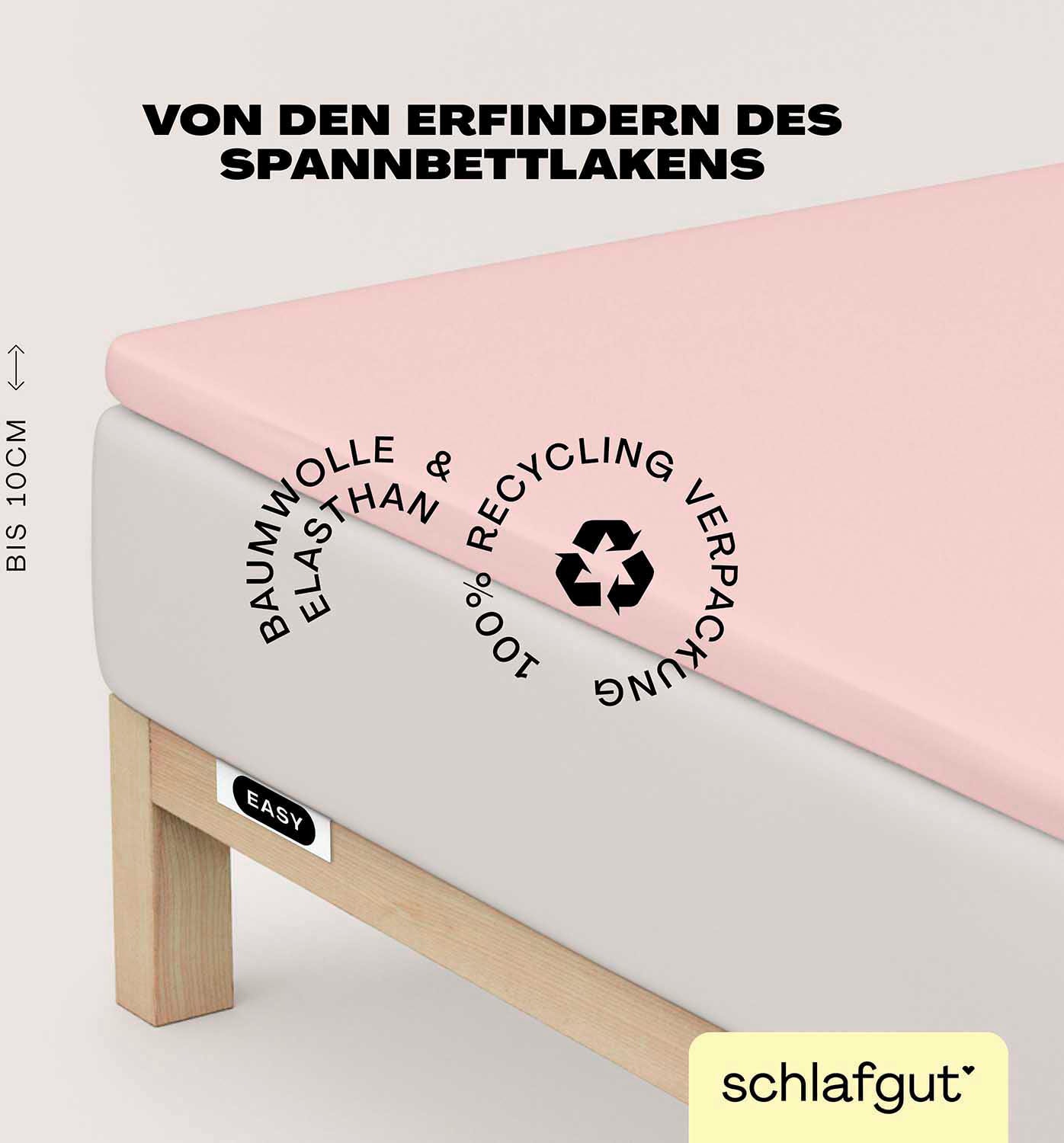 Schlafgut Spannbettlaken "EASY Jersey Elasthan Topper" MADE IN GREEN by OEKO-TEX von Schlafgut