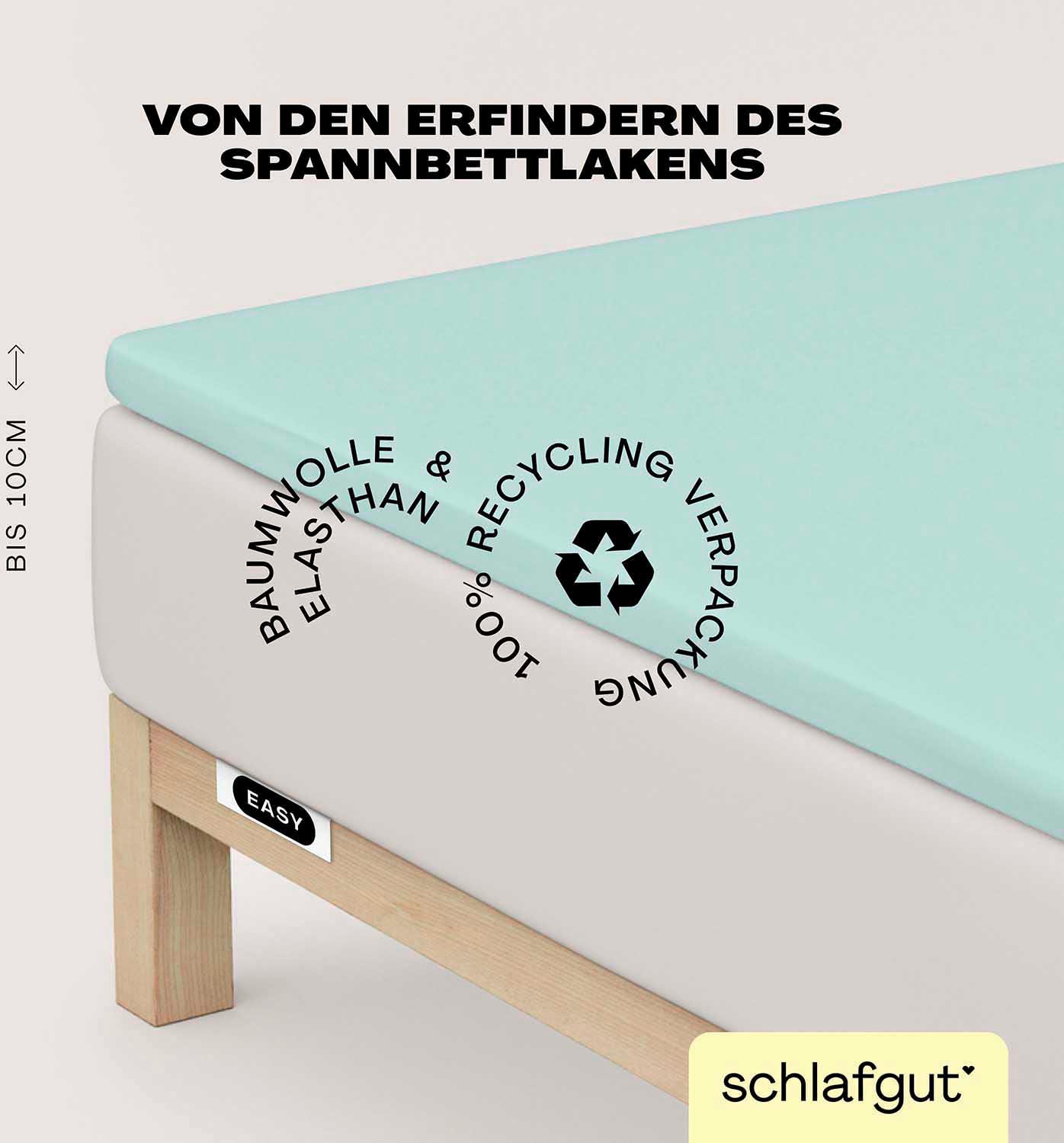Schlafgut Spannbettlaken "EASY Jersey Elasthan Topper" MADE IN GREEN by OEKO-TEX von Schlafgut