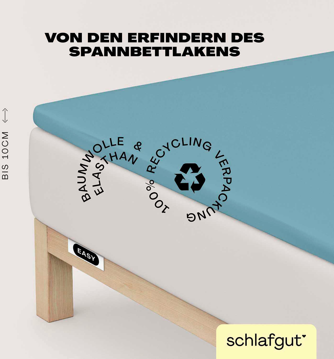 Schlafgut Spannbettlaken "EASY Jersey Elasthan Topper" MADE IN GREEN by OEKO-TEX von Schlafgut