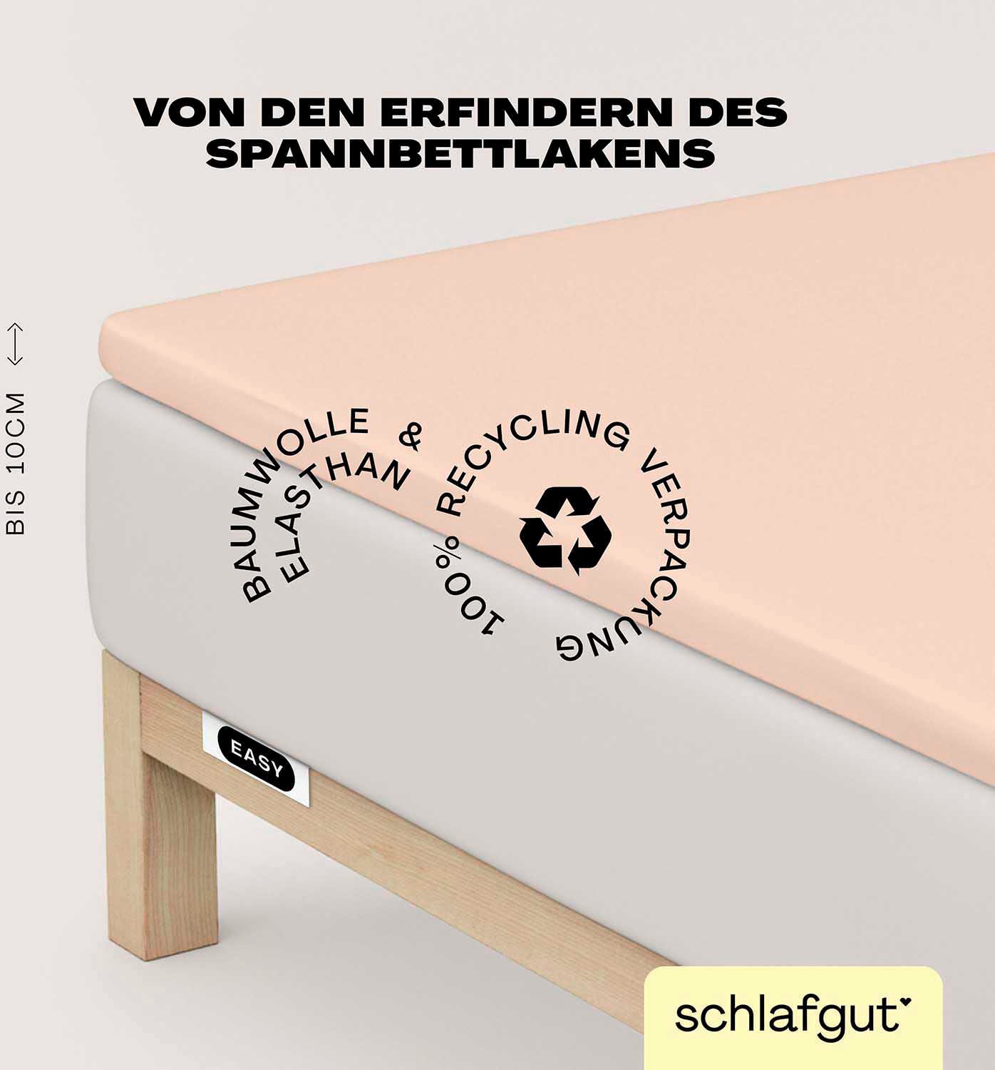 Schlafgut Spannbettlaken "EASY Jersey Elasthan Topper" MADE IN GREEN by OEKO-TEX von Schlafgut