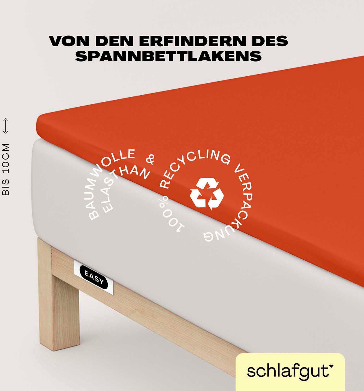 Schlafgut Spannbettlaken "EASY Jersey Elasthan Topper" MADE IN GREEN by OEKO-TEX von Schlafgut