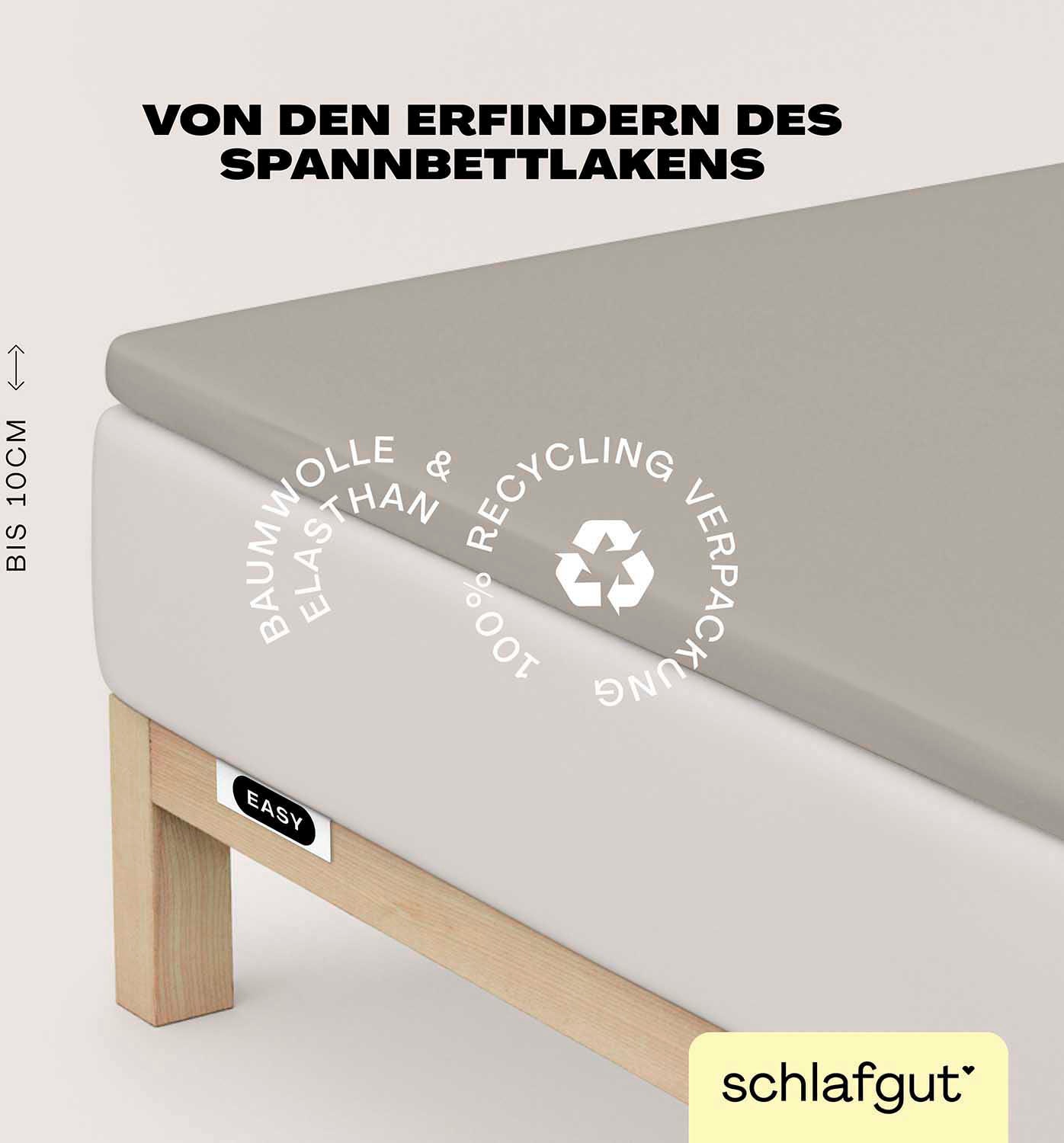 Schlafgut Spannbettlaken "EASY Jersey Elasthan Topper" MADE IN GREEN by OEKO-TEX von Schlafgut