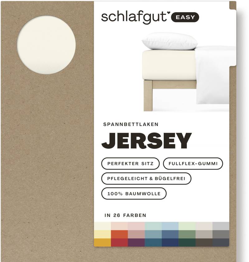 Schlafgut Spannbettlaken "EASY aus 100% Baumwolle, weich & saugfähig, Marken-Bettlaken" für Matratzen bis 22 cm Höhe, in 90x200, 140x200 oder 180x200 cm von Schlafgut