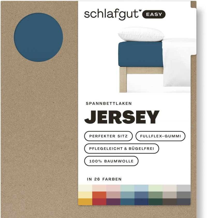 Schlafgut Spannbettlaken "EASY aus 100% Baumwolle, weich & saugfähig, Marken-Bettlaken" für Matratzen bis 22 cm Höhe, in 90x200, 140x200 oder 180x200 cm von Schlafgut