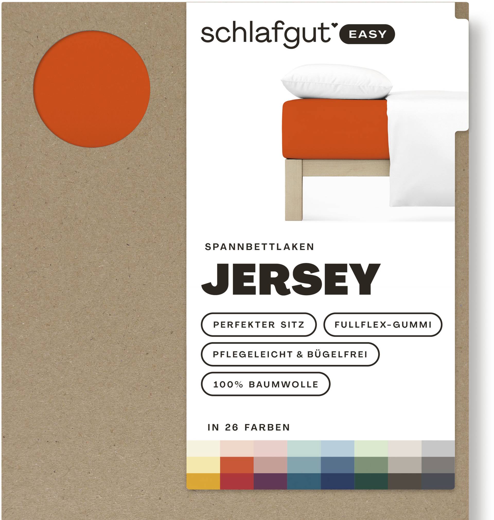 Schlafgut Spannbettlaken "EASY aus 100% Baumwolle, weich & saugfähig, Marken-Bettlaken" für Matratzen bis 22 cm Höhe, in 90x200, 140x200 oder 180x200 cm von Schlafgut