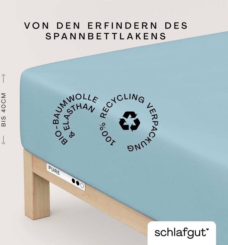 Schlafgut Spannbettlaken "PURE BOXSPRING in Gr. 90x200, 140x200 oder 180x200, für Boxspringbett" aus Bio-Baumwolle, für Matratzen bis 40 cm Höhe, Bettlaken von Schlafgut