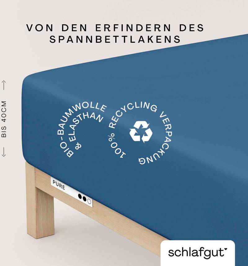 Schlafgut Spannbettlaken "PURE BOXSPRING in Gr. 90x200, 140x200 oder 180x200, für Boxspringbett" aus Bio-Baumwolle, für Matratzen bis 40 cm Höhe, Bettlaken von Schlafgut