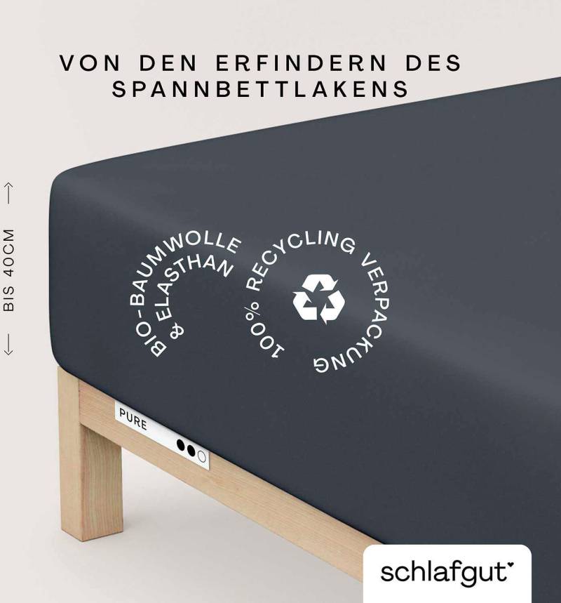 Schlafgut Spannbettlaken "PURE BOXSPRING in Gr. 90x200, 140x200 oder 180x200, für Boxspringbett" aus Bio-Baumwolle, für Matratzen bis 40 cm Höhe, Bettlaken von Schlafgut