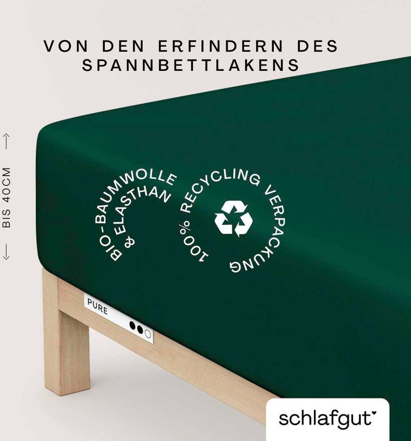 Schlafgut Spannbettlaken "PURE BOXSPRING in Gr. 90x200, 140x200 oder 180x200, für Boxspringbett" aus Bio-Baumwolle, für Matratzen bis 40 cm Höhe, Bettlaken von Schlafgut