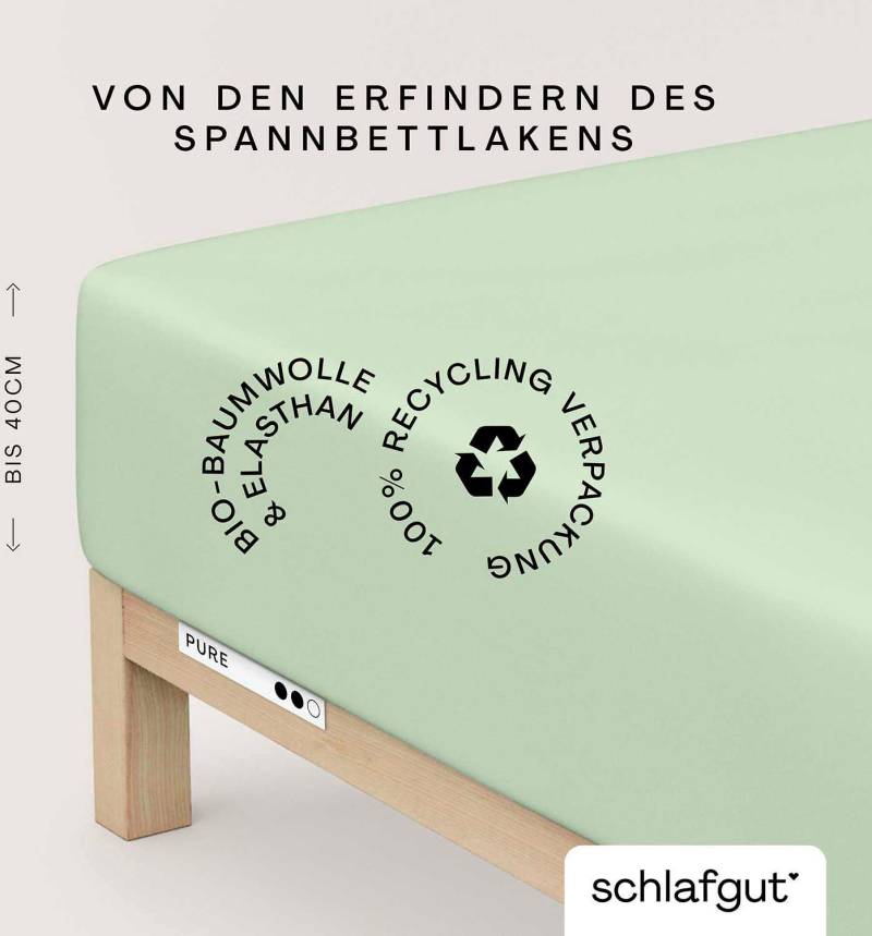 Schlafgut Spannbettlaken "PURE BOXSPRING in Gr. 90x200, 140x200 oder 180x200, für Boxspringbett" aus Bio-Baumwolle, für Matratzen bis 40 cm Höhe, Bettlaken von Schlafgut