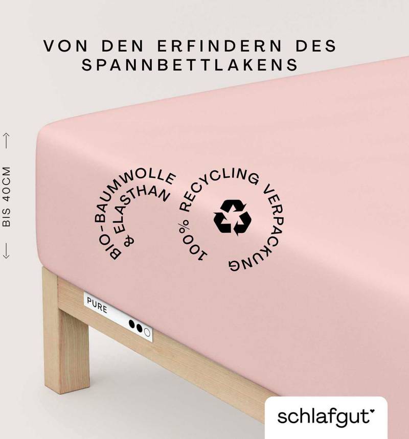 Schlafgut Spannbettlaken "PURE BOXSPRING in Gr. 90x200, 140x200 oder 180x200, für Boxspringbett" aus Bio-Baumwolle, für Matratzen bis 40 cm Höhe, Bettlaken von Schlafgut