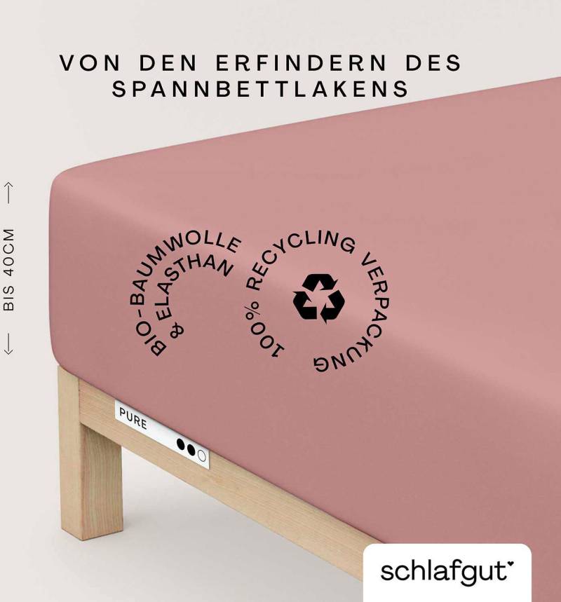 Schlafgut Spannbettlaken "PURE BOXSPRING in Gr. 90x200, 140x200 oder 180x200, für Boxspringbett" aus Bio-Baumwolle, für Matratzen bis 40 cm Höhe, Bettlaken von Schlafgut