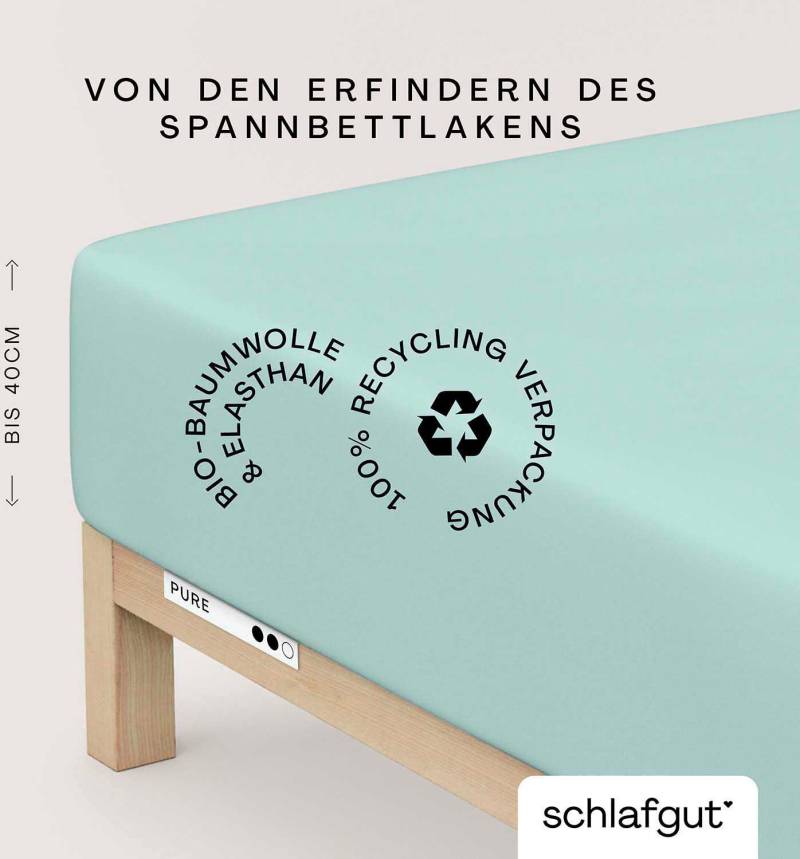Schlafgut Spannbettlaken "PURE BOXSPRING in Gr. 90x200, 140x200 oder 180x200, für Boxspringbett" aus Bio-Baumwolle, für Matratzen bis 40 cm Höhe, Bettlaken von Schlafgut