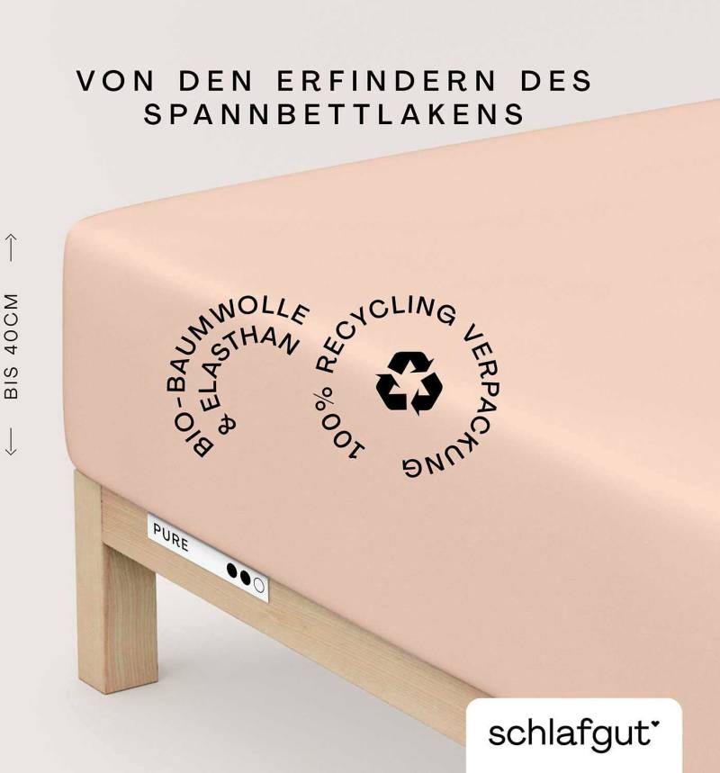 Schlafgut Spannbettlaken "PURE BOXSPRING in Gr. 90x200, 140x200 oder 180x200, für Boxspringbett" aus Bio-Baumwolle, für Matratzen bis 40 cm Höhe, Bettlaken von Schlafgut