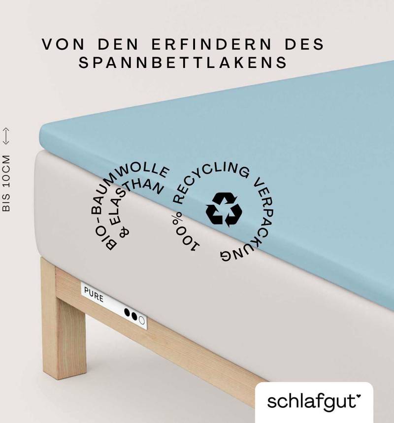Schlafgut Spannbettlaken "PURE TOPPER in Gr. 90x200, 140x200 oder 180x200 cm, Laken für Topper" aus 100% Bio-Baumwolle, für Matratzen bis 10 cm Höhe, Bettlaken von Schlafgut