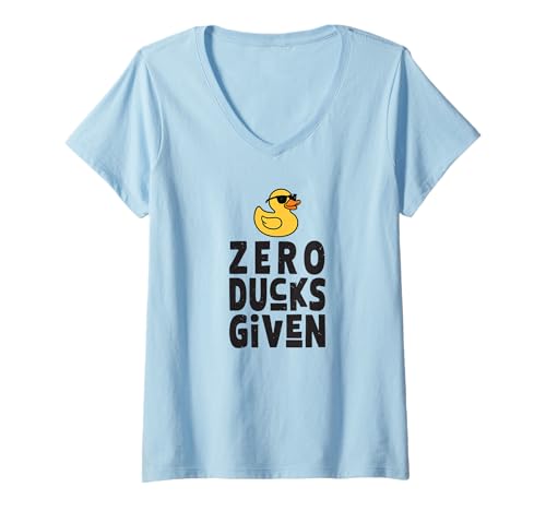 Damen Zero Ducks, das lustiges -Entendesign gegeben ist T-Shirt mit V-Ausschnitt Damen Zero Ducks, das lustiges -Entendesign gegeben ist T-Shirt mit V-Ausschnitt von Schlaflose Designs