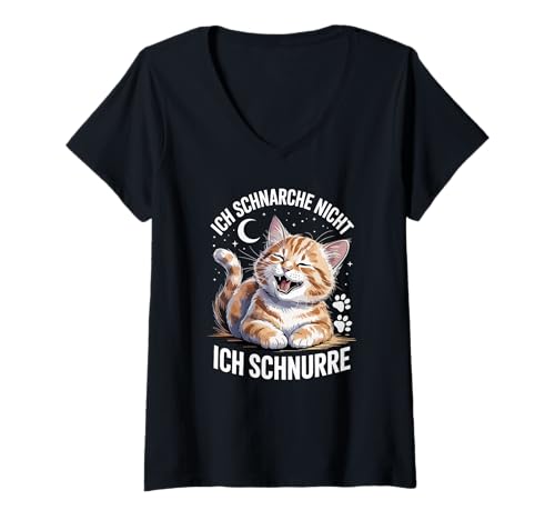 Damen Ich schlafe Nicht ich schnurre Schlafshirt Katzen lustig T-Shirt mit V-Ausschnitt Damen Ich schlafe Nicht ich schnurre Schlafshirt Katzen lustig T-Shirt mit V-Ausschnitt von Schlafshirt Katze lustig Spruch Nachthemd