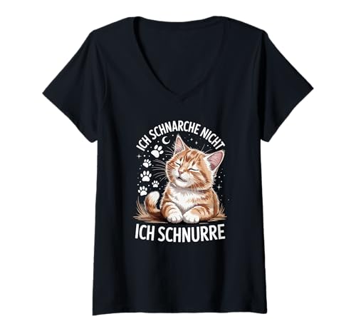 Damen Ich schlafe Nicht ich schnurre Schlafshirt Katzen lustig T-Shirt mit V-Ausschnitt Damen Ich schlafe Nicht ich schnurre Schlafshirt Katzen lustig T-Shirt mit V-Ausschnitt von Schlafshirt Katze lustig Spruch Nachthemd