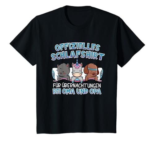 Süße Tiere für Kinder übernachten bei Oma und Opa schlafen T-Shirt von Schlafshirt für Kinder und Enkel schlafendes Kind